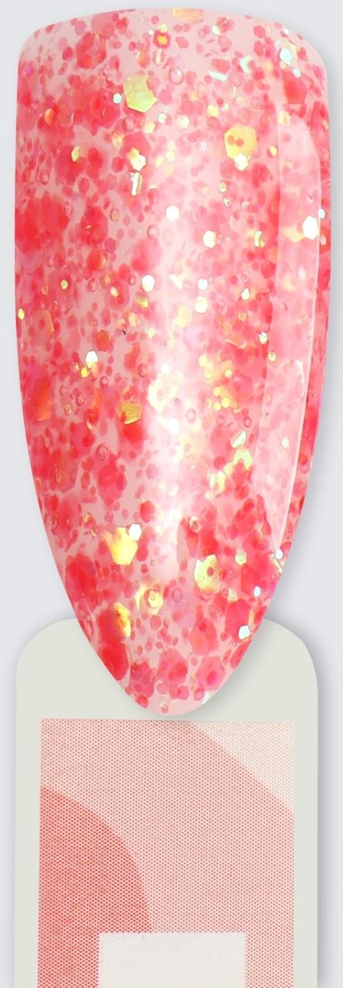 Полигель для наращивания, с блёстками, 3-х фазный, 15 мл, LED/UV, цвет красный