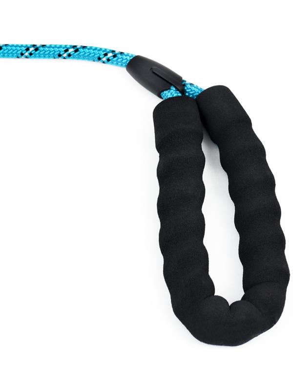 Поводок светоотражающий круглый, с эргономической ручкой, 180 х 0,8 см, голубой