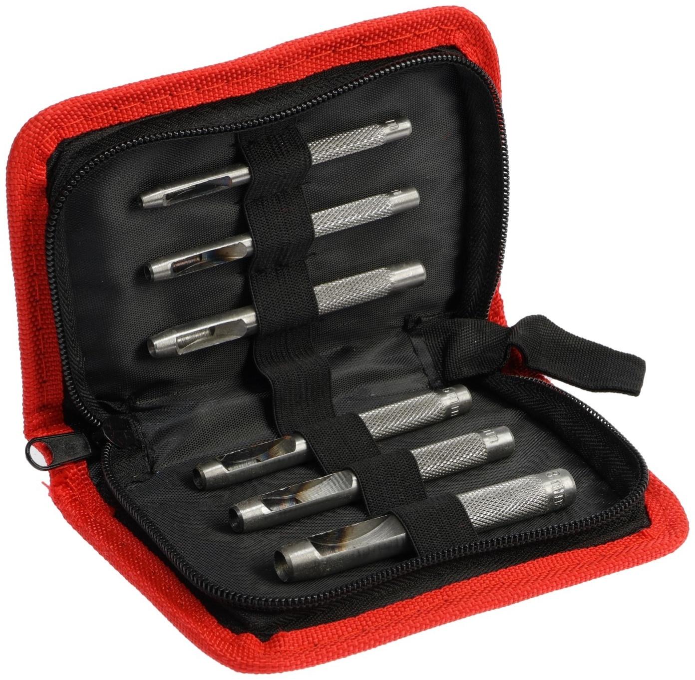 Набор пробойников для кожи ЕРМАК 624-063, 3.2 - 8 мм, 6 предметов, кейс-папка