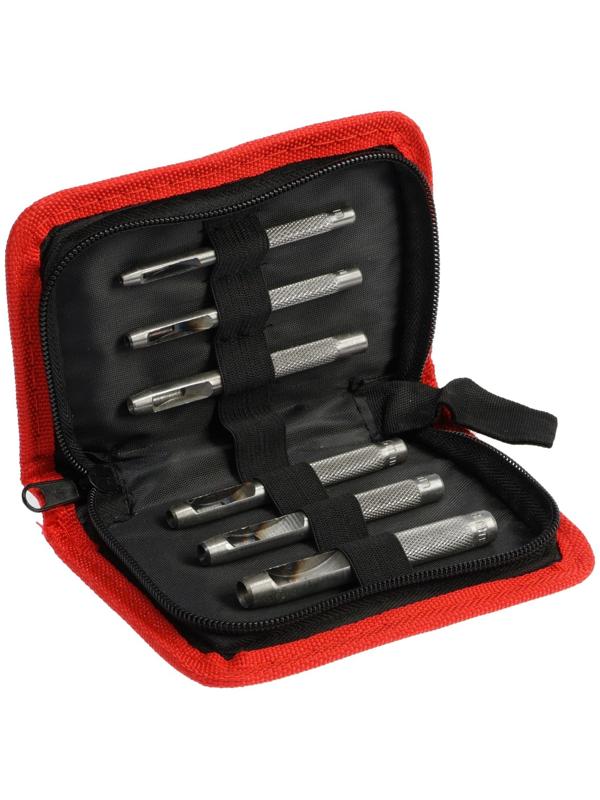 Набор пробойников для кожи ЕРМАК 624-063, 3.2 - 8 мм, 6 предметов, кейс-папка