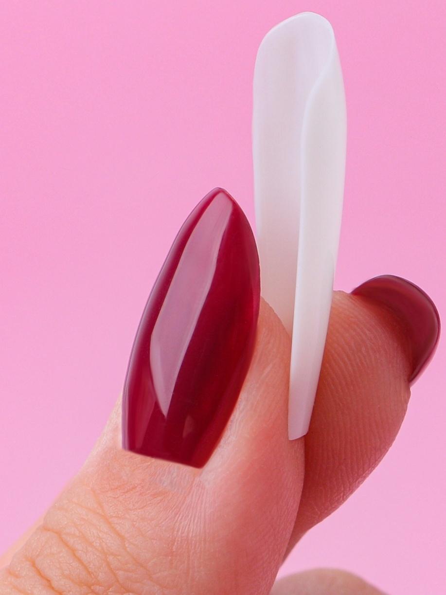 Накладные ногти, 100 шт, форма балерина, в контейнере, молочный