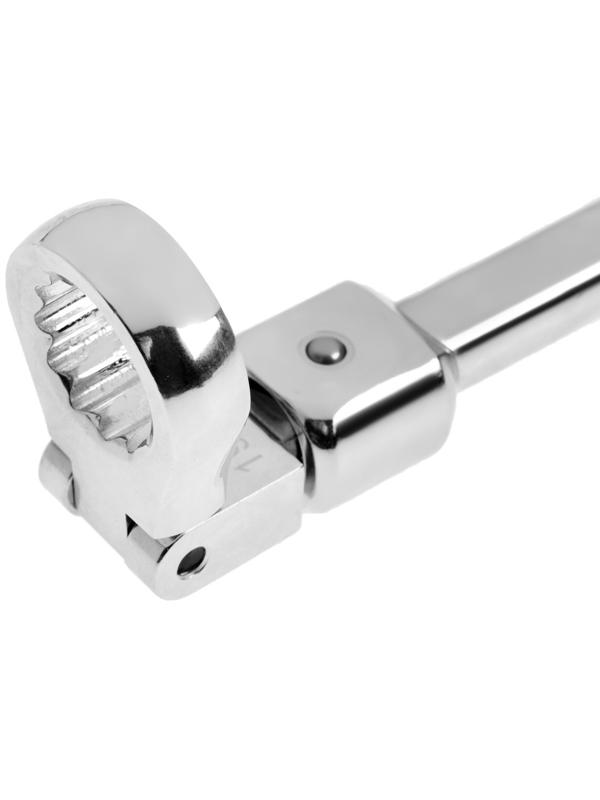 Набор накидных ключей ТУНДРА, CrV, сменные поворотные головки 9 - 19 мм, 9 шт.