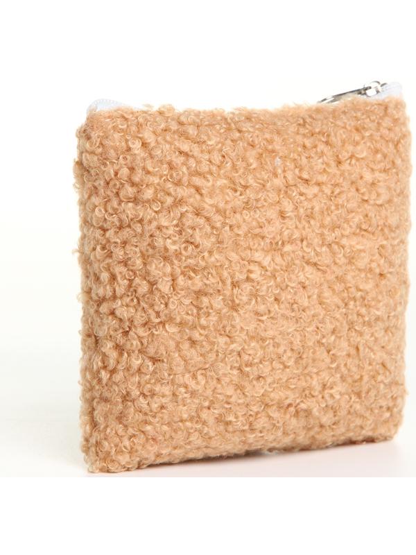 Кошелёк на молнии, цвет бежевый