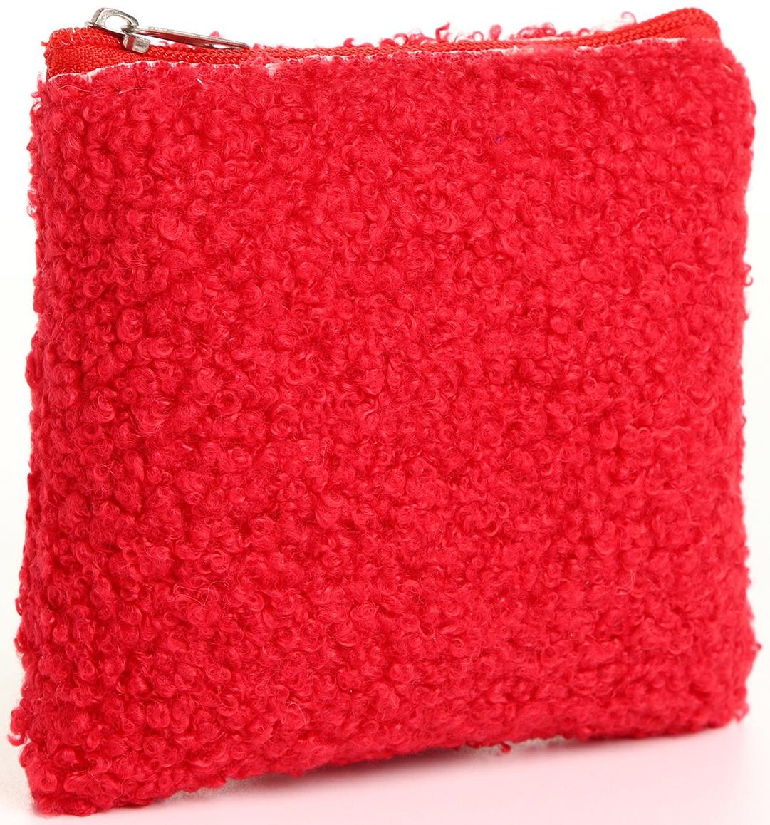 Кошелёк на молнии, цвет красный