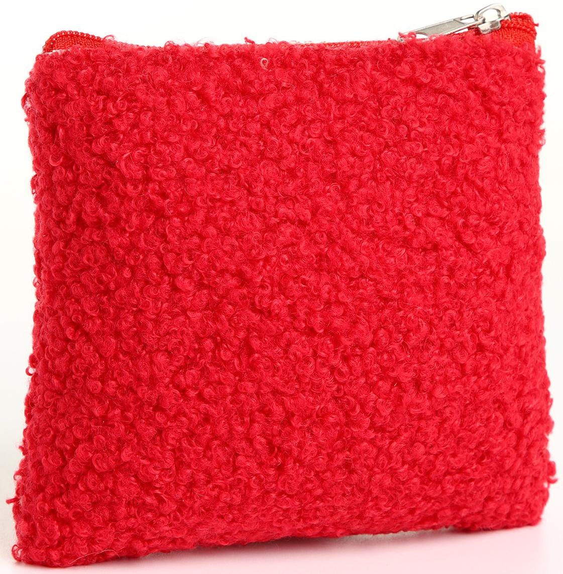 Кошелёк на молнии, цвет красный