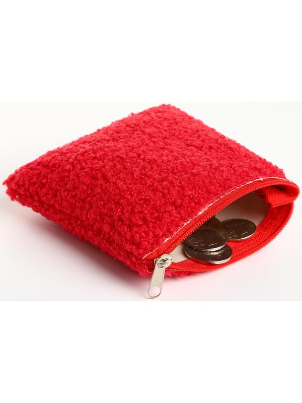 Кошелёк на молнии, цвет красный