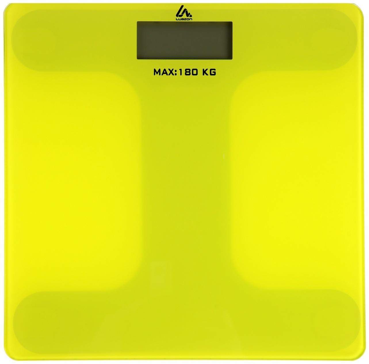 Весы напольные Luazon LVE-006, электронные, до 180 кг, 2хAAА (не в комплекте), жёлтые