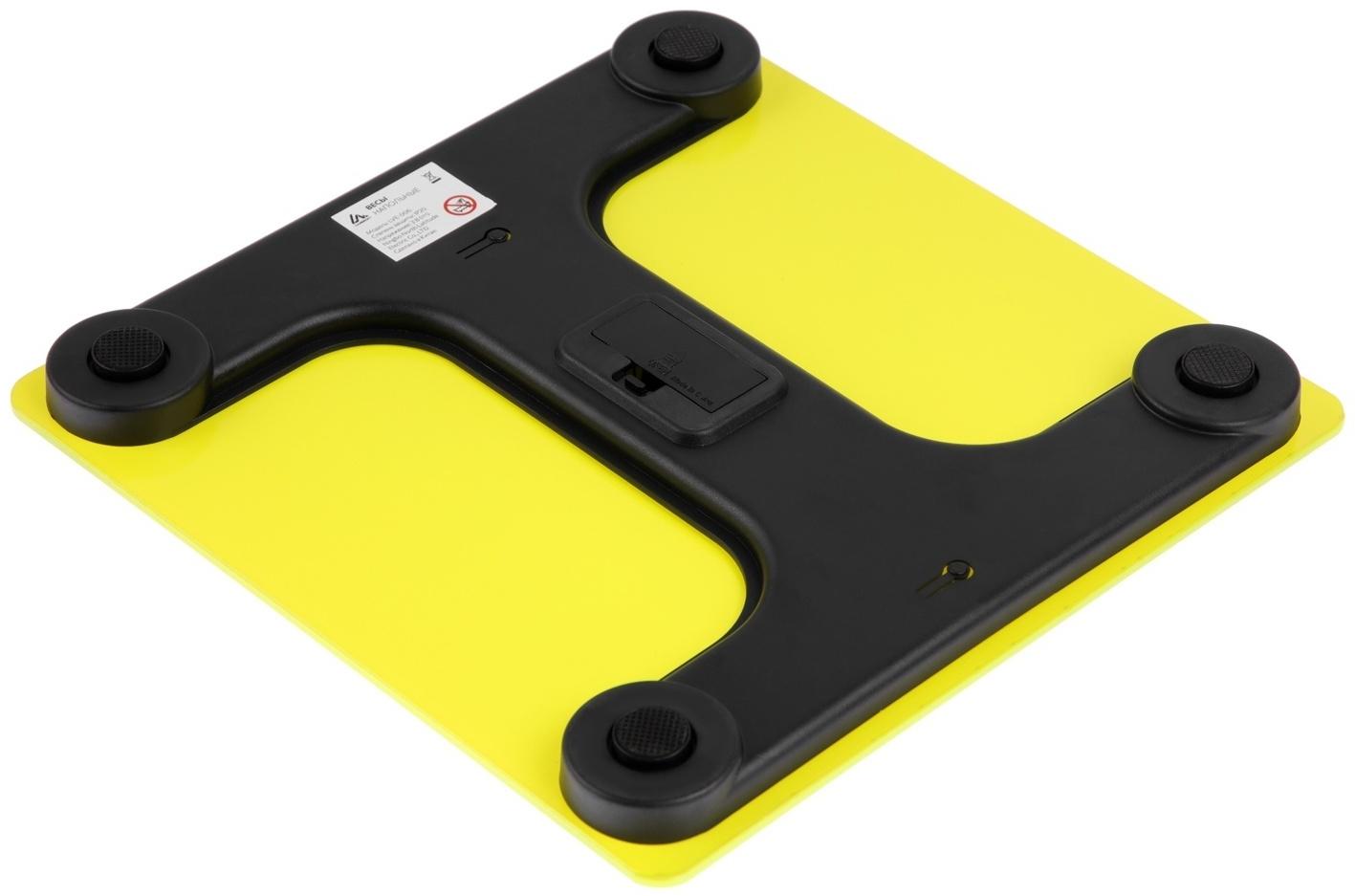 Весы напольные Luazon LVE-006, электронные, до 180 кг, 2хAAА (не в комплекте), жёлтые