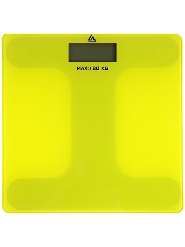 Весы напольные Luazon LVE-006, электронные, до 180 кг, 2хAAА (не в комплекте), жёлтые