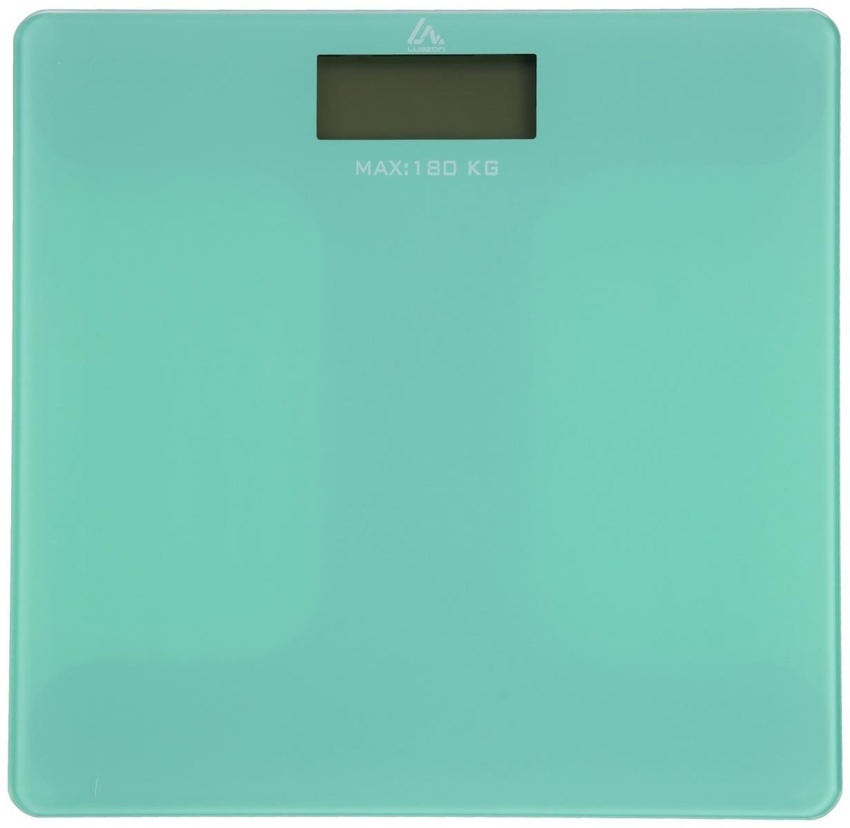 Весы напольные Luazon LVE-006, электронные, до 180 кг, 2хAAА (не в комплекте), зелёные