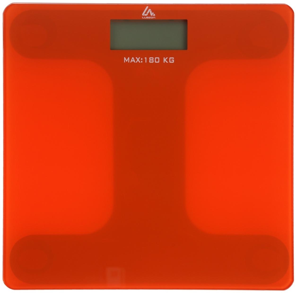Весы напольные Luazon LVE-006, электронные, до 180 кг, 2хAAА (не в комплекте), оранжевые