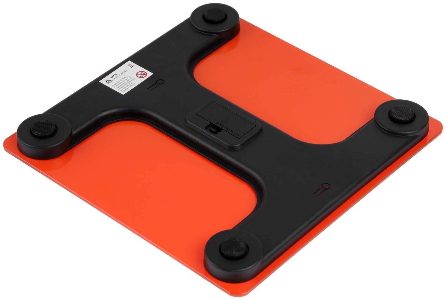 Весы напольные Luazon LVE-006, электронные, до 180 кг, 2хAAА (не в комплекте), оранжевые