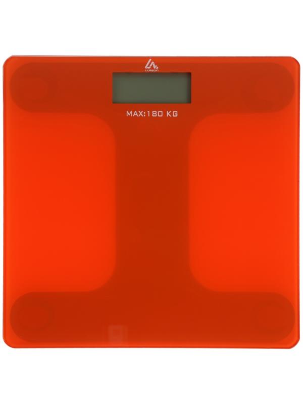 Весы напольные Luazon LVE-006, электронные, до 180 кг, 2хAAА (не в комплекте), оранжевые