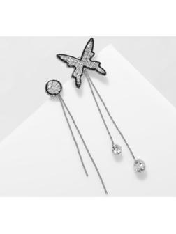 Серьги висячие со стразами 