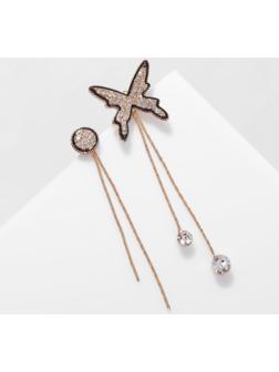 Серьги висячие со стразами 