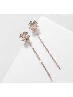 Серьги висячие со стразами 