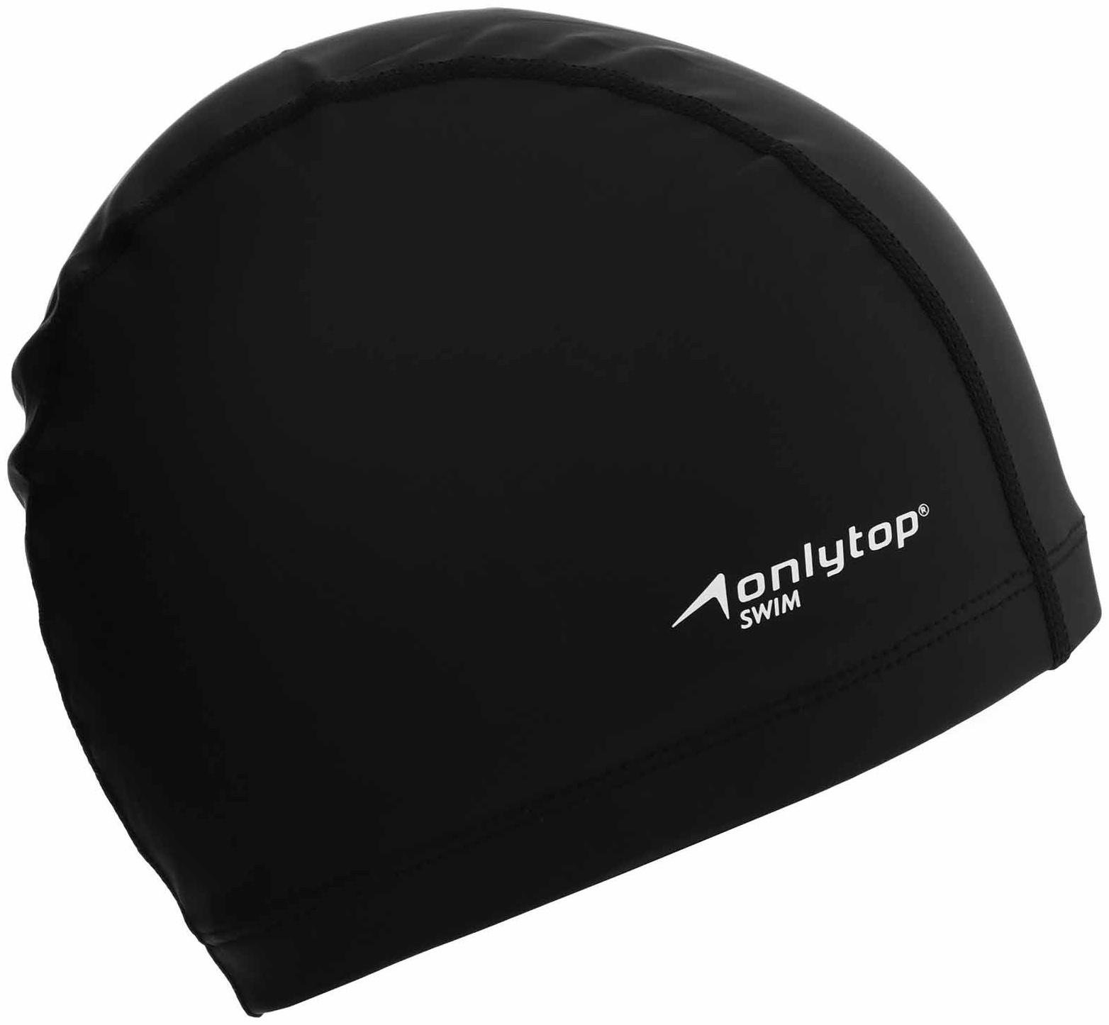 Шапочка для плавания взрослая ONLYTOP Swim, непромокаемая, тканевая, обхват 54-60 см, цвет чёрный