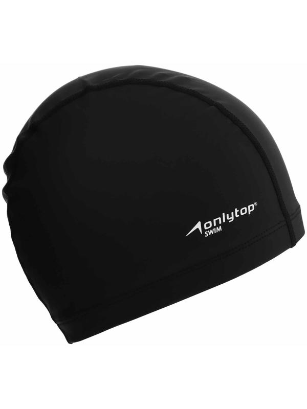 Шапочка для плавания взрослая ONLYTOP Swim, непромокаемая, тканевая, обхват 54-60 см, цвет чёрный
