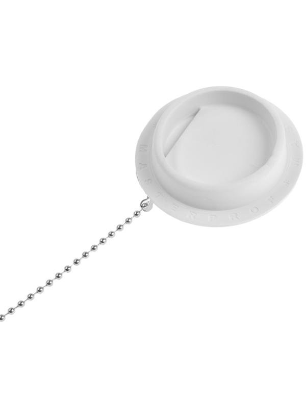 Пробка для ванны Masterprof ИС.110648, d=45 мм, ПВХ, с хромир. цепочкой, белая
