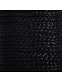 Нить для плетения, кручёная, d = 1 мм, 50 м, цвет чёрный