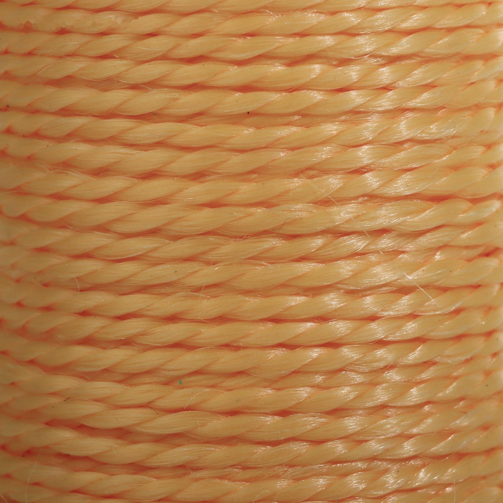 Нить для плетения, кручёная, d = 1 мм, 50 м, цвет жёлтый