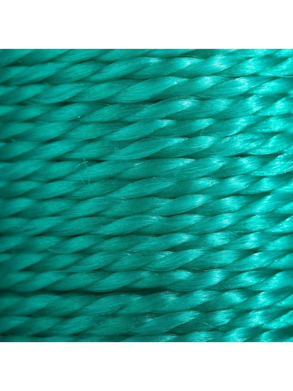 Нить для плетения, кручёная, d = 1 мм, 50 м, цвет зелёный