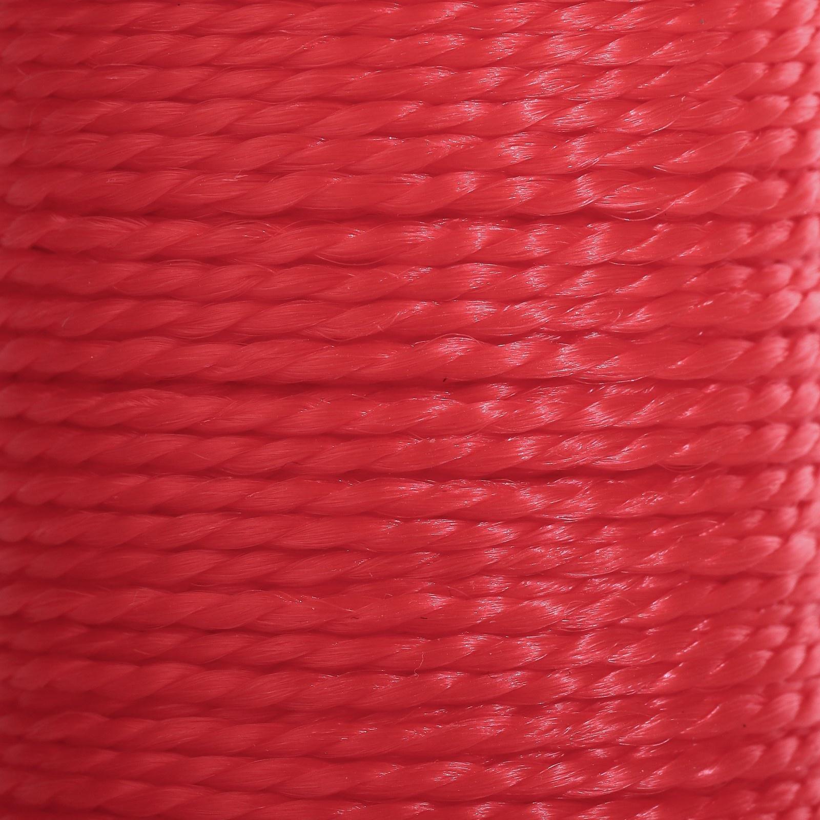 Нить для плетения, кручёная, d = 1 мм, 50 м, цвет красный