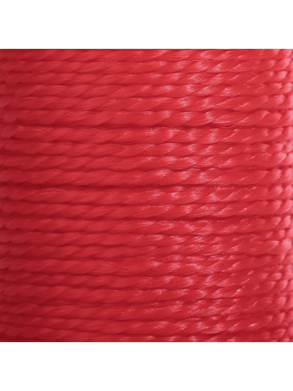 Нить для плетения, кручёная, d = 1 мм, 50 м, цвет красный