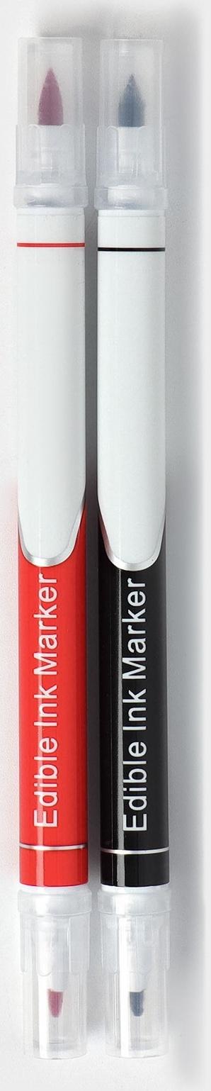 Набор маркеров для украшения десертов KONFINETTA, 2 шт, 16,5 см, чёрный и красный