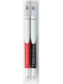 Набор маркеров для украшения десертов KONFINETTA, 2 шт, 16,5 см, чёрный и красный