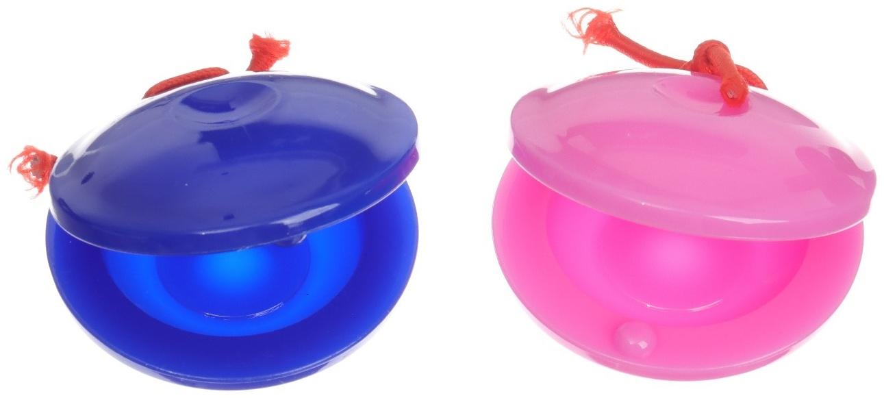 Набор погремушек «Кастаньеты», 2 шт, цвет МИКС, Крошка Я