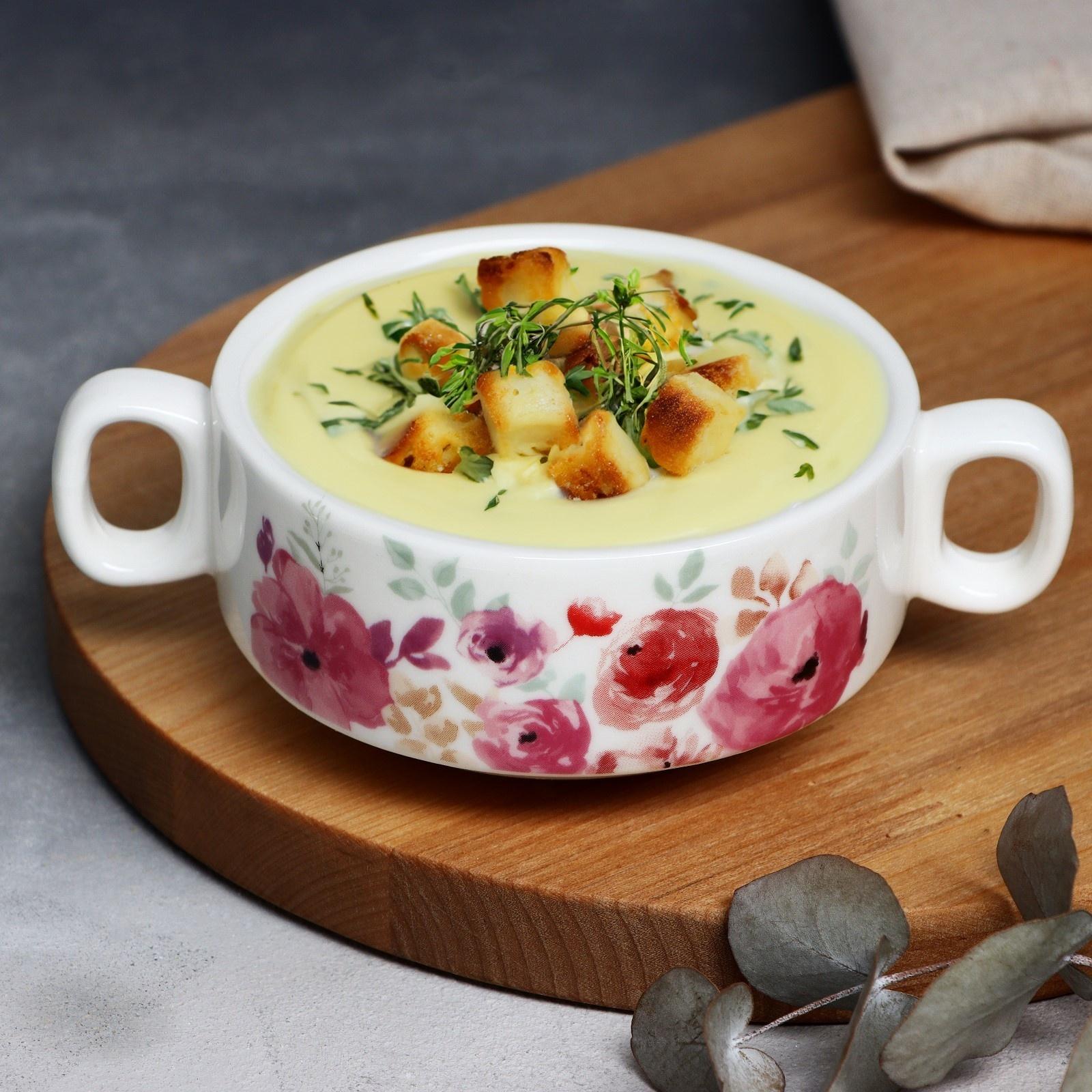 Супница с ручками «Цветы», 10.5 х 5 см