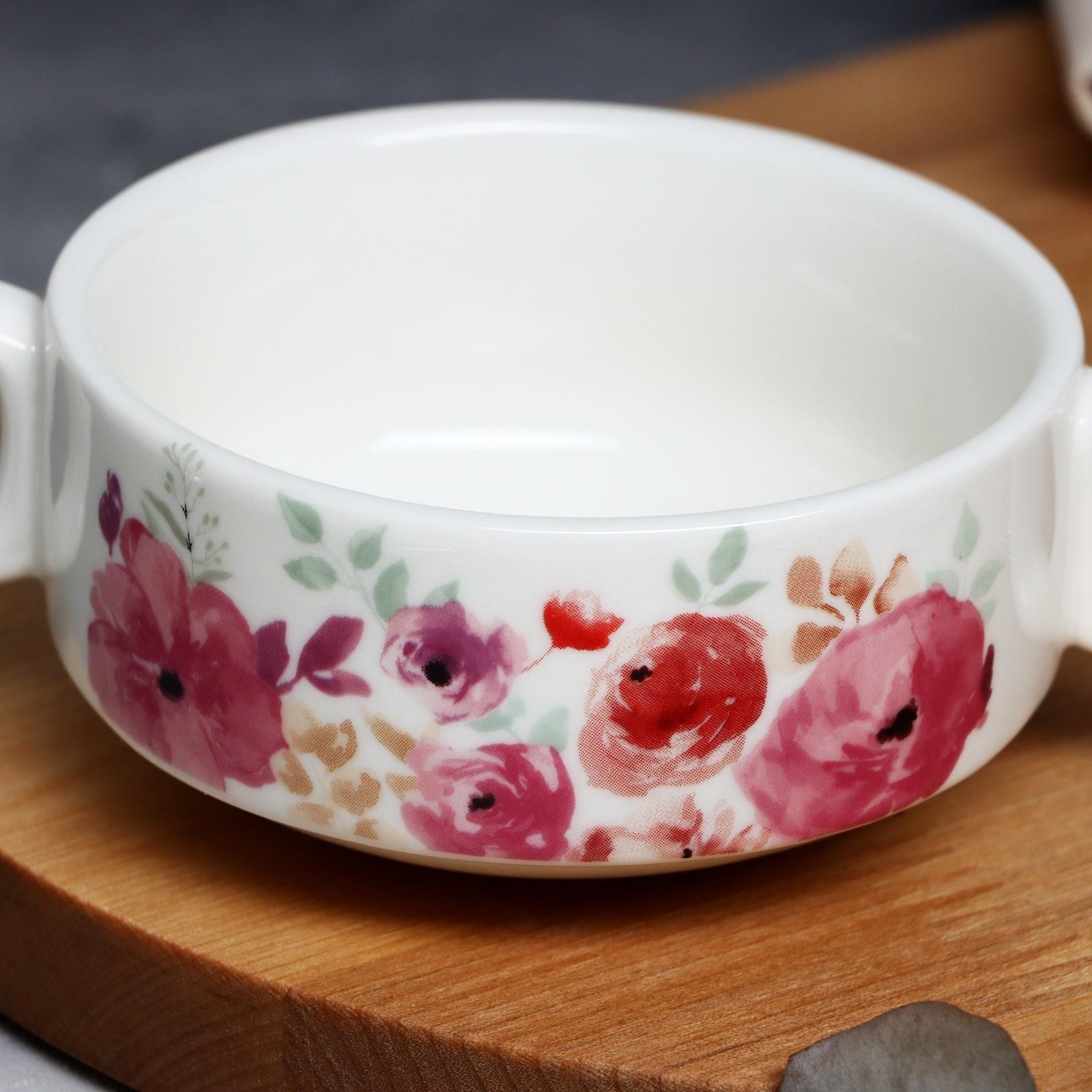 Супница с ручками «Цветы», 10.5 х 5 см