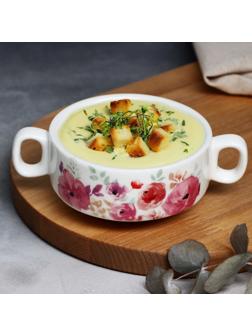 Супница с ручками «Цветы», 10.5 х 5 см