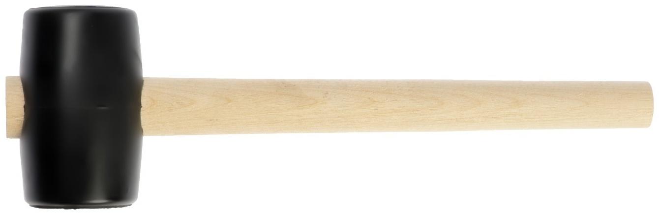 Киянка ЛОМ, деревянная рукоятка, черная резина, 55 мм, 300 г
