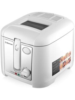 Фритюрница BRAYER 2832BR-WH, 1800 Вт, 2,5 л, 130-190 °C, белая