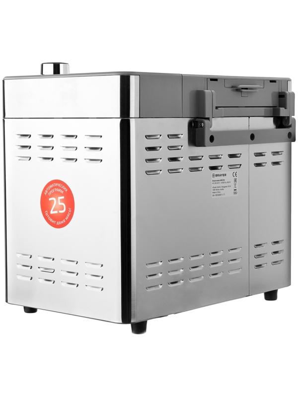 Хлебопечь BRAYER 2702BR, 600 Вт, 25 программ, до 0.9 кг, выбор цвета корочки, серебристая