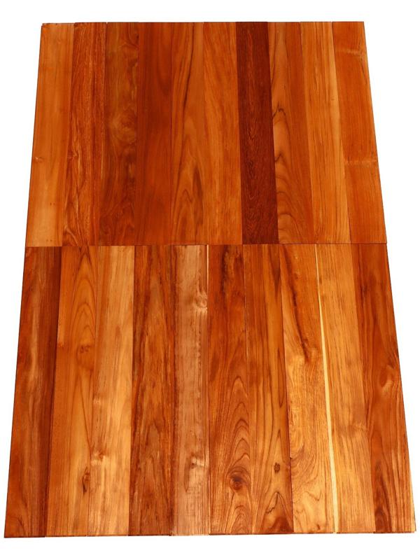 Напольное покрытие из тикового дерева марки C Jumbo 1,6х12.5х90 см (набор 9 шт)