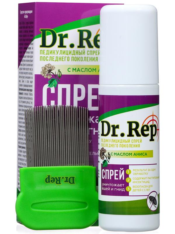 Cпрей Доктор Реп средство педикулицидное с гребнем, 100 мл