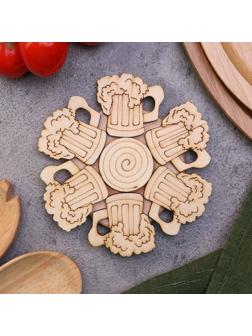 Подставка под горячее «Пиво с пеной», 12см, можжевельник 10398275