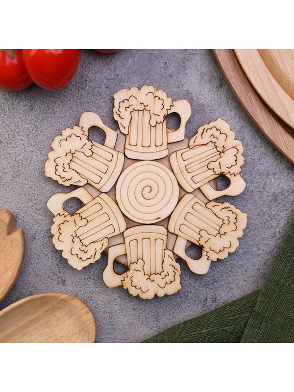 Подставка под горячее «Пиво с пеной», 12см, можжевельник 10398275