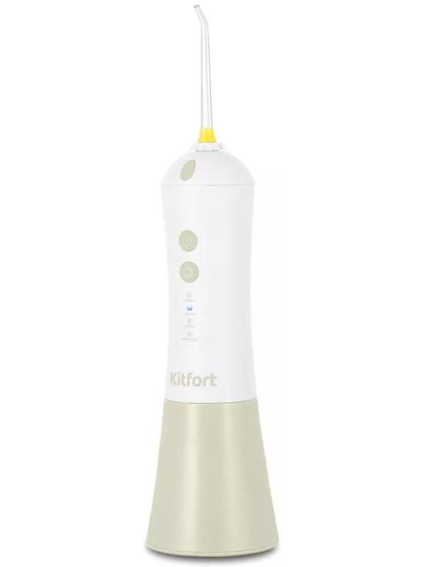 Ирригатор Kitfort КТ-2958-2, портативный, 200 мл, 4 режима, 3 насадки, от АКБ, бело-бежевый