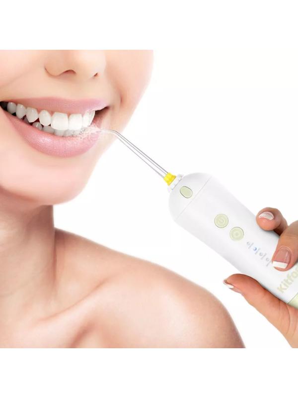 Ирригатор Kitfort КТ-2958-2, портативный, 200 мл, 4 режима, 3 насадки, от АКБ, бело-бежевый