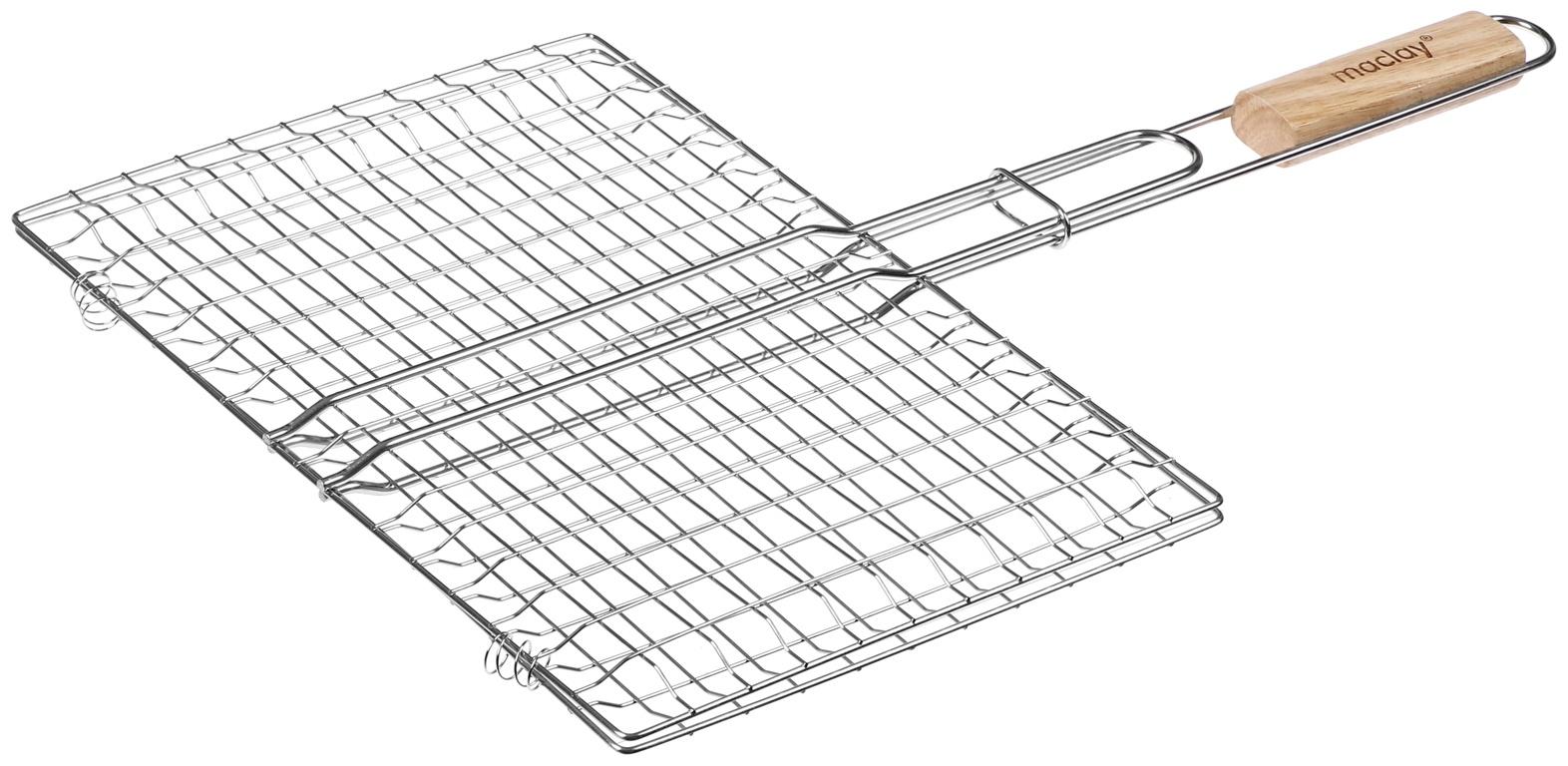 Решётка гриль для рыбы Maclay, 57х34х25 см, двойная, нержавеющая сталь