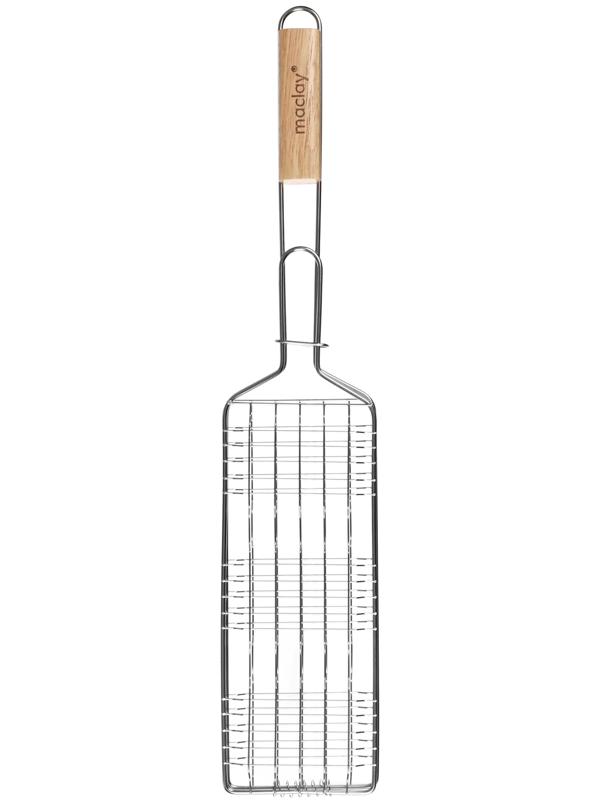 Решётка гриль для рыбы Maclay, 62х31х12 см, одинарная, нержавеющая сталь