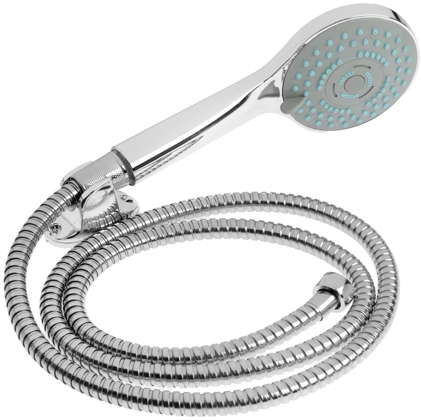 Смеситель для душа ZEIN Z4115, однорычажный, лейка 5 режимов, шланг, держатель, хром