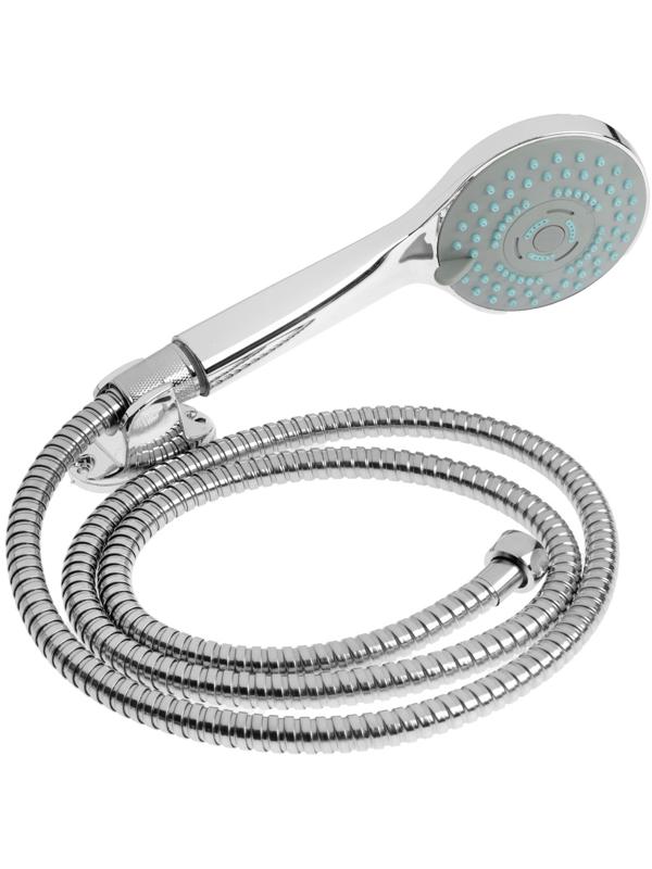 Смеситель для душа ZEIN Z4115, однорычажный, лейка 5 режимов, шланг, держатель, хром