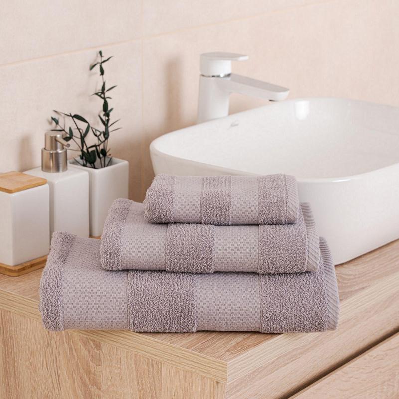 Полотенце махровое гл/кр Конфетти 70х130 серый