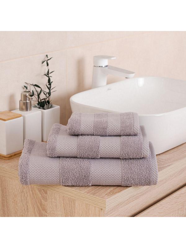 Полотенце махровое гл/кр Конфетти 70х130 серый