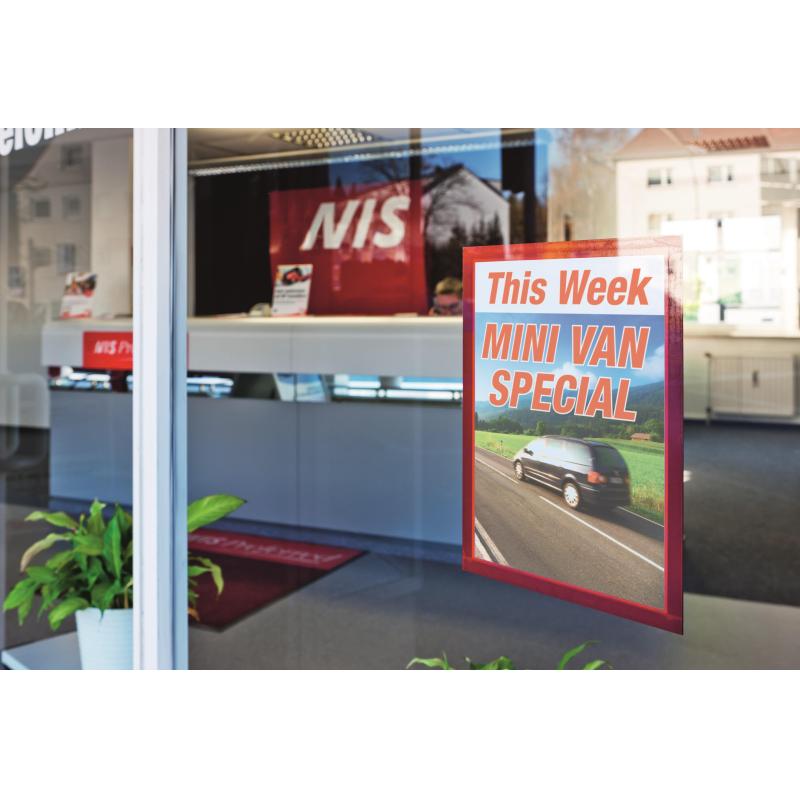 Рамка A4 красный самокл.осн. DURABLE Duraframe 4872-03 2шт